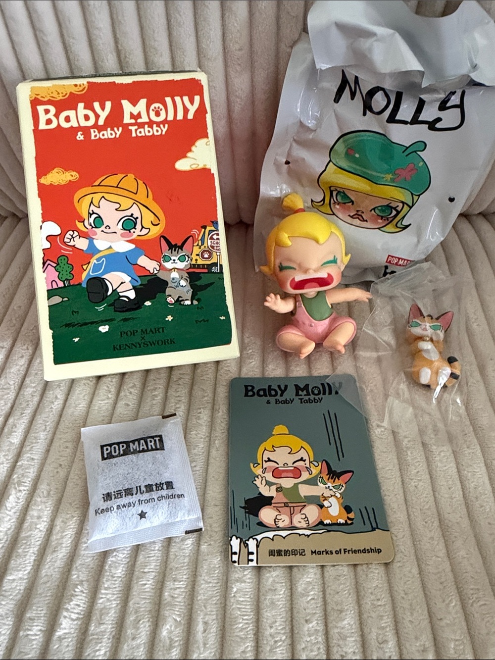 MARKS OF FRIENDSHIP -Baby Molly & Baby Tabby Figure-Doll with Cat.New. Verified.